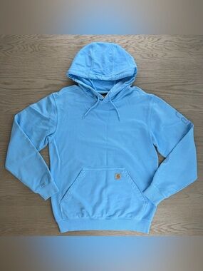 Carhartt Hoodie Mens Small Blue Relaxed Fit Pocket Logo NWT